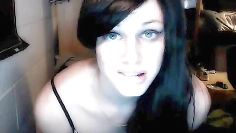 Slutty brunette in red stockings is in facial compilation