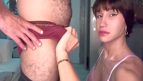 Shemale gets fucked by a big dick in homemade porn