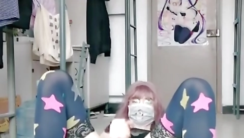 Asian teen shemale fucks herself and enjoys a solo video