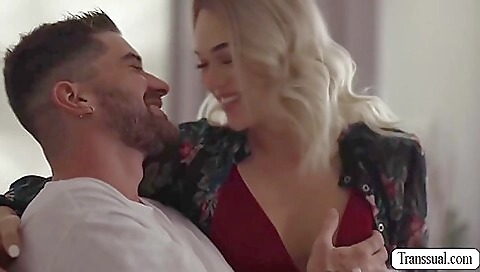 Blonde Shemale enjoys a good anal fuck and handjob