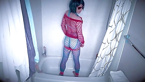 Latina in lingerie gets her ass fucked in the shower