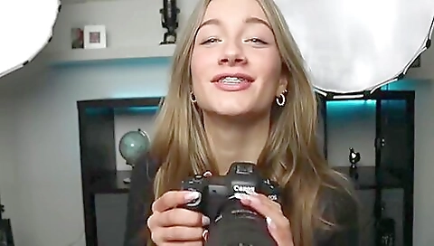 Big ass blonde with round tits loves to masturbate