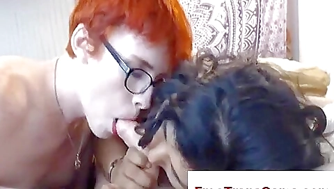 Hot amateur redhead gets fucked in her mouth and pussy