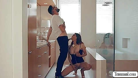 Brunette milf gets fucked hard in asshole by stepson