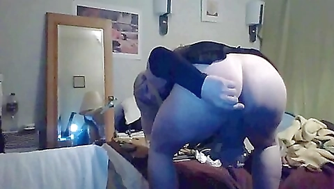 Blonde transvestite with a nice ass is having fun with her boyfriend