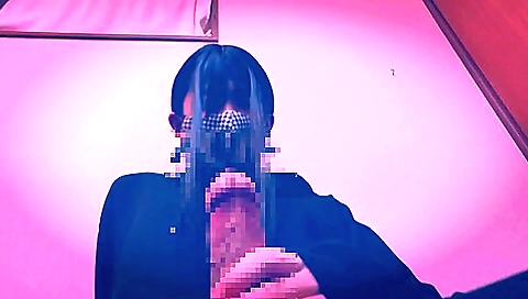 Asian crossdresser makes a face on the face of her lover