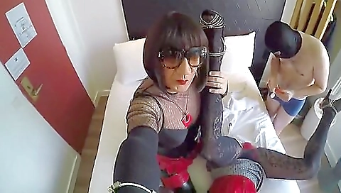 Horny brunette with large tits is getting fucked hard