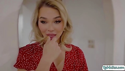 Big boobed blonde babe gets her pussy and ass riddled in her underwear